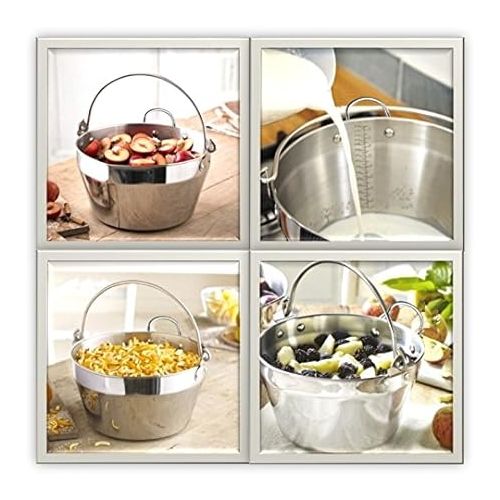  Jam Making Maslin Pan Stainless Steel Preserve Pot & Handle Bucket,Camping Pan (4.5L-4.5QT)