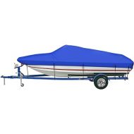 iCOVER Trailerable Boat Cover- 14'-16' 800D Water Proof Heavy Duty,Fits V-Hull,Fish&Ski,Pro-Style,Fishing Boat,Utiltiy Boats, Runabout,Bass Boat,up to 14ft-16ft Long X 90