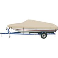 iCOVER Trailerable Boat Cover- 14'-16' 800D Water Proof Heavy Duty,Fits V-Hull,Fish&Ski,Pro-Style,Fishing Boat,Utiltiy Boats, Runabout,Bass Boat,up to 14ft-16ft Long and 68