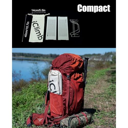 iClimb Mini Solo Folding Table Ultralight Compact for Backpacking Camping Hiking Beach Picnic (Gunmetal, S)