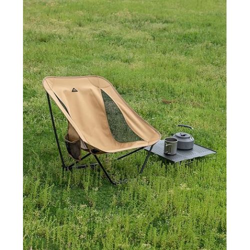  iClimb Low Ultralight Compact Camping Folding Chair with Side Pocket and Carry Bag