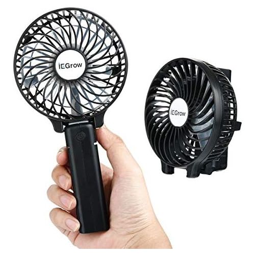  [아마존 핫딜]  [아마존핫딜]IEGrow iEGrow USB Ventilator Leise Mini Handventilator Ventilatoren Luefter mit Batterie Farbe (Schwarz)