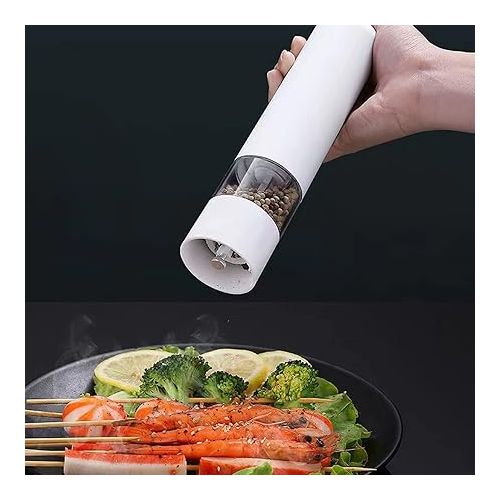  iFCOW Electric Pepper Grinder, 2 Set Electric Grinder Battery Operated Automatic Salt and Pepper Mill One Hand Operation