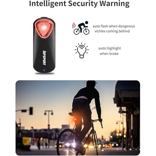  iGPSPORT SR30 Radar Bike Rear Light, 20H Battery Life, 150M Monitoring Distance, IPX7 Waterproof, Rechargeable Bicycle Cyle Back Tail Lights