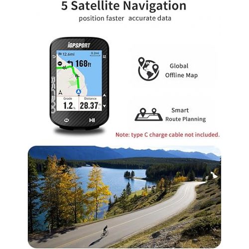  iGPSPORT BSC300 Bike Computer, Offline MAP Navigation Off Course Warning 8GB Bluetooth ANT+ Wireless GPS Cycling Computer IPX7 Waterproof