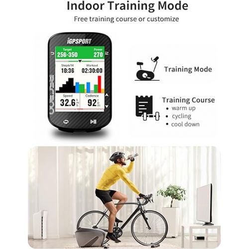  iGPSPORT BSC300 Bike Computer, Offline MAP Navigation Off Course Warning 8GB Bluetooth ANT+ Wireless GPS Cycling Computer IPX7 Waterproof