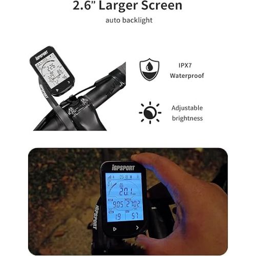  Bike Computer Wireless GPS, Bike Speedometer with 2.6