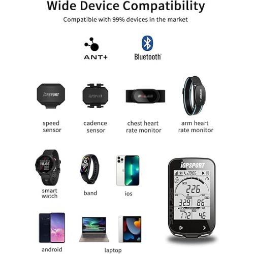  Bike Computer Wireless GPS, Bike Speedometer with 2.6