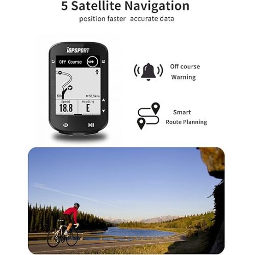  iGPSPORT BSC200 Bike Computer Wireless, Route Navigation 2.5inch Screen Bluetooth ANT+ GPS Cycle Computer Waterproof