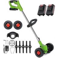 Cordless Lawn Trimmer Weed Wacker,24V 2.0Ah Li-Ion Battery Powered Grass Trimmer Lawn Edger with Cutting Blade,Lightweight Grass Trimmer Adjustable Height Weed Eater Tool for Garden and Yard