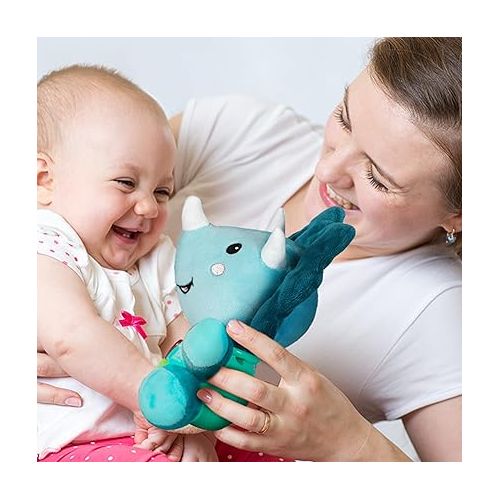  iPlay, iLearn Baby Dinosaur Musical Toys, Newborn Boys Soft Dino Plush Stuffed Animal, Infant Light Up Music Time, 1st Easter Basket Stuffer Birthday Gift 0 1 2 3 6 9 12 18 Month Age 1-3 Toddlers Girl