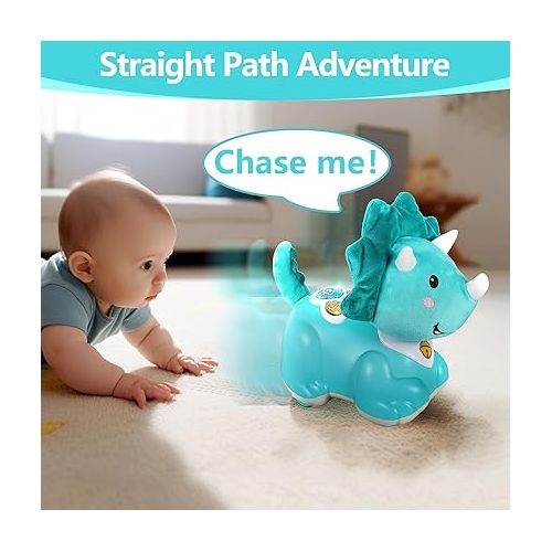  iPlay, iLearn Baby Toys 6-12 Months, Crawling Toys for 6-9 Month Boys, Infant Tumny Time for 12-18 Month, Dinosaur Musical Light Toy for Ages 0-2, Toddler Toy Age 1-2, 1 Year Old Boy 1st Birthday Gift