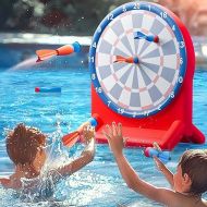 iPlay, iLearn Kids Swimming Pool Toys, Inflatable Floating Dart Board Water Game, Toddler Indoor Outdoor Yard Playset, Cool Summer Family Party Birthday Gift 3 4 5 6 7 8 10 12 Years Old Boys Girl Teen