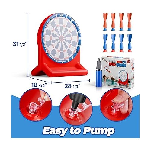  iPlay, iLearn Kids Swimming Pool Toys, Inflatable Floating Dart Board Water Game, Toddler Indoor Outdoor Yard Playset, Cool Summer Family Party Birthday Gift 3 4 5 6 7 8 10 12 Years Old Boys Girl Teen