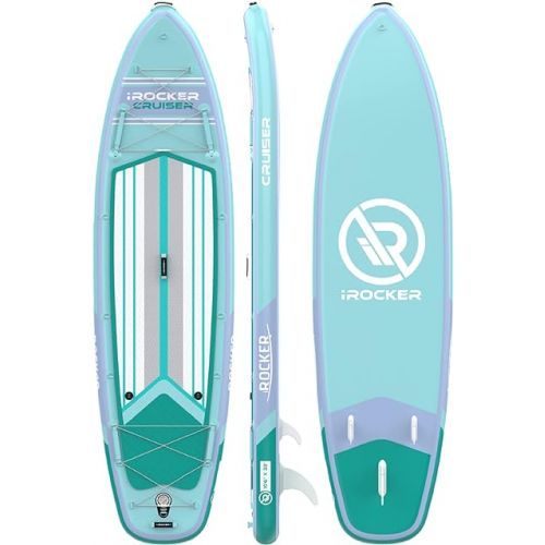 iROCKER Cruiser Inflatable Stand Up Paddle Board, Extremely Stable 10'6