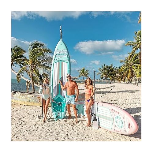  iROCKER All-Around Inflatable Stand Up Paddle Board, Extremely Stable, Premium SUP with Roller Bag, Carbon Paddle, Pump, Leash, Fins & Repair Kit