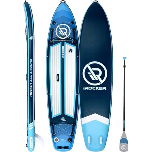  iROCKER All-Around Inflatable Stand Up Paddle Board, Ultra Series, 11' Long x 32