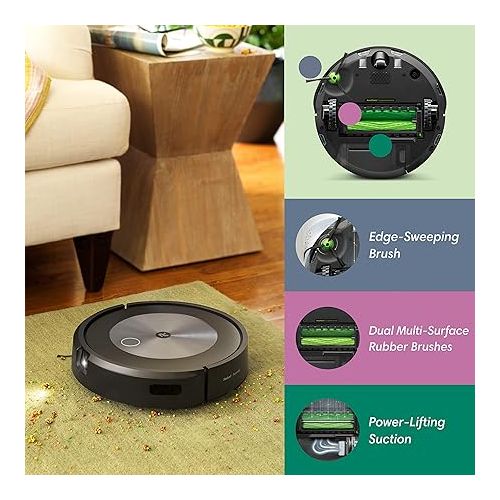  iRobot Roomba j7 (7150) Wi-Fi Connected Robot Vacuum - Identifies and avoids obstacles like pet waste & cords, Smart Mapping, Works with Alexa, Ideal for Pet Hair, Carpets, Hard Floors, Roomba J7