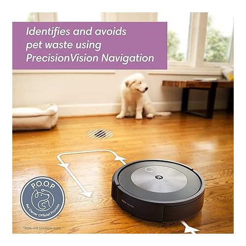 iRobot Roomba j7 (7150) Wi-Fi Connected Robot Vacuum - Identifies and avoids obstacles like pet waste & cords, Smart Mapping, Works with Alexa, Ideal for Pet Hair, Carpets, Hard Floors, Roomba J7