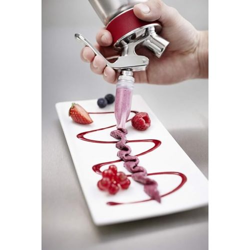  iSi North America Gourmet Cream/Food Whipper for All Hot and Cold Applications, 1 Pint, Stainless Steel/Red