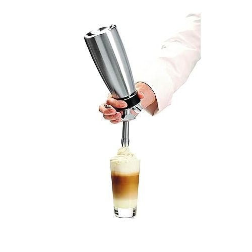  iSi North America Cream Profi Whip Professional Cream Whipper For All Cold Applications, Stainless/Black, 1 Quart