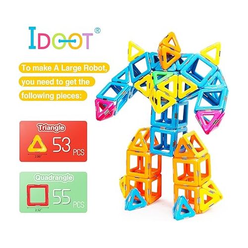  idoot Magnetic Tiles STEM Sensory Building Toys for 3+ Year Old Girls Boys Preschool Classroom Must Haves Educational Toddler Game