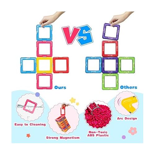  idoot Magnetic Tiles STEM Sensory Building Toys for 3+ Year Old Girls Boys Preschool Classroom Must Haves Educational Toddler Game