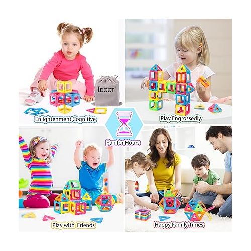  idoot Magnetic Tiles STEM Sensory Building Toys for 3+ Year Old Girls Boys Preschool Classroom Must Haves Educational Toddler Game