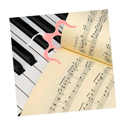  ifundom Sheet Music Folder Pink Music Book Clip for Piano Keyboard & Reading Books Piano Clip Holder Piano Book Clips Book Clip for Reading Book Open Holder Plastic Note Paper Clip