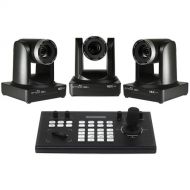 ikan NDI HX PTZ Camera with 30x Optical Zoom and IP Controller Bundle (Black, 3 Cameras)