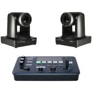 ikan OTTICA 2 x NDI|HX 30x PTZ Cameras and V2 IP Controller Bundle (Black)