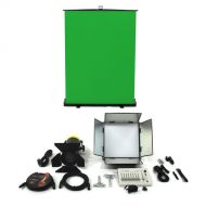 ikan Drop Ceiling Mount Chroma-Key Light Kit with LED Panel and Fresnel