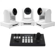 ikan NDI HX PTZ Camera with 30x Optical Zoom and IP Controller Bundle (White, 3 Cameras)