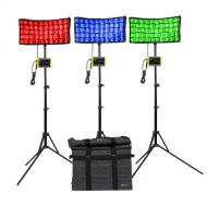 ikan Canvas Full Color Bendable LED Panel 3-Point Kit with RGBWA Color Control