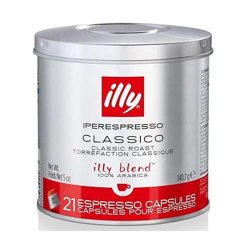 일리 illy iperEspresso Capsules Medium Roasted Coffee, 5-Ounce, 21-Count Capsules per Can, 2 Pack