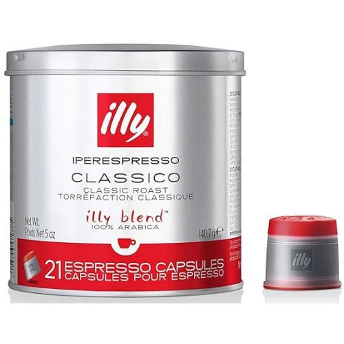 일리 illy iperEspresso Capsules Medium Roasted Coffee, 5-Ounce, 21-Count Capsules per Can, 2 Pack