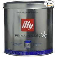 illy Coffee, iperEspresso Capsule, Lungo Medium Roast Espresso Pod, 100 percent Arabica Bean Signature Italian Long Espresso Blend, Premium Gourmet Roast, 21 Count, 2 Pack