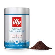 illy Decaffeinated Ground Espresso Coffee, Classic Medium Roast with Notes of Toasted Bread, 100% Arabica Coffee, No Preservatives, 8.8 Ounce Can