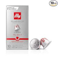 illy Lungo Classico Coffee, Classic Roast (Medium Roast) (100-Count single serve capsules, compatible with Nespresso Original Line System coffee machines)