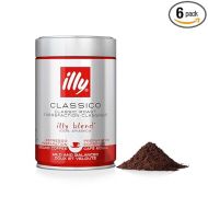 illy Classico Ground Coffee, Medium Roast Espresso 8.8oz (International Version) 6 Pack