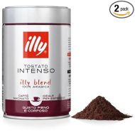 illy Intenso Ground Espresso Coffee, Bold Roast, Intense, Robust and Full Flavored With Notes of Deep Cocoa, 100% Arabica Coffee, No Preservatives, 8.8 Ounce (Pack of 2)