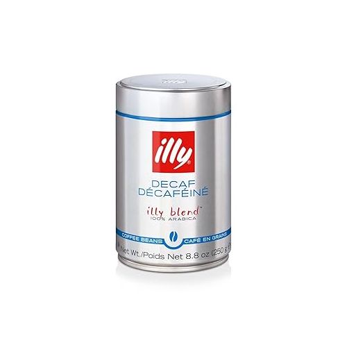 일리 illy Italian Whole Bean Decaffeinated Coffee, One Can, 8.8-ounces