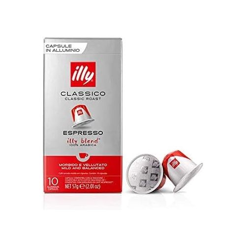 일리 Illy Espresso Ground Coffee Nespresso Compatible Coffee Capsules. Pick Any 10 Packs from: Decaf, Intenso, Classico, Forte, Lungo. (Each Pack 10 Pods, Total 100 Pods)