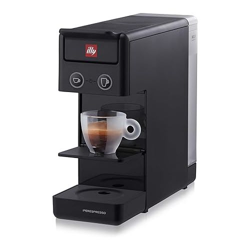 일리 Illy Y3.3 Single Serve Espresso and Coffee Capsule Machine, 12.20x3.9x10.40 (Black)
