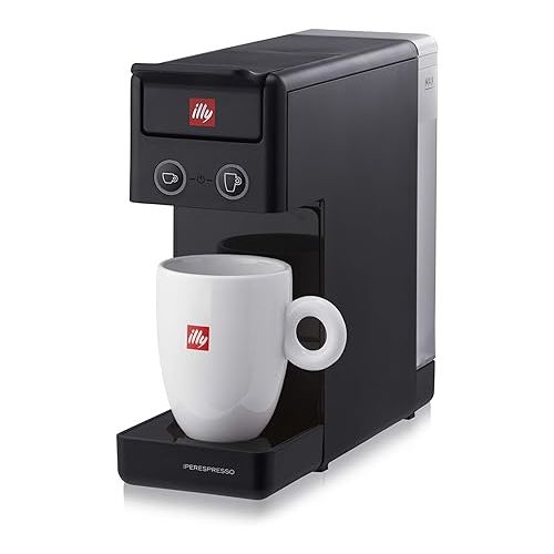 일리 Illy Y3.3 Single Serve Espresso and Coffee Capsule Machine, 12.20x3.9x10.40 (Black)