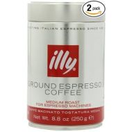 illy Caffe (Medium Roast, Ground coffee Red Band), 8.8-Ounce Tins (Pack of 2) by illy [Foods]