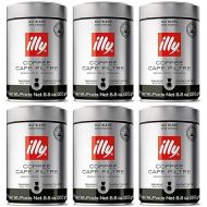 illy Drip Coffee - Ground Coffee - 100% Arabica Ground Coffee - Forte Extra Dark Roast - Notes of Dark Chocolate & Toasted Bread Aroma - No Preservatives - Rich & Strong - 8.8 Ounce, 6 Pack
