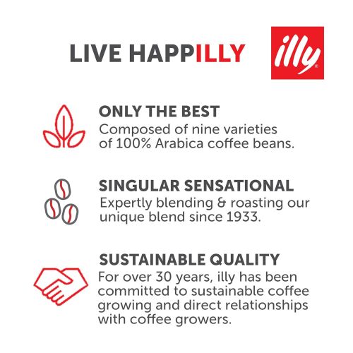 일리 illy Decaffeinated Whole Bean Coffee, Medium Roast, Classic Roast with Notes Of Chocolate & Caramel, 100% Arabica Coffee, No Preservatives, 8.8 Ounce (Pack Of 1)