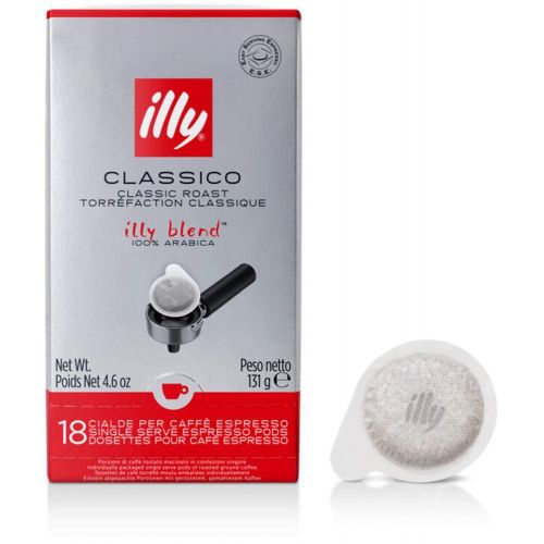 일리 Illy espresso coffee pods, REGULAR roast coffee pods, 100% Arabica, 18 Pods (Pack of 18)