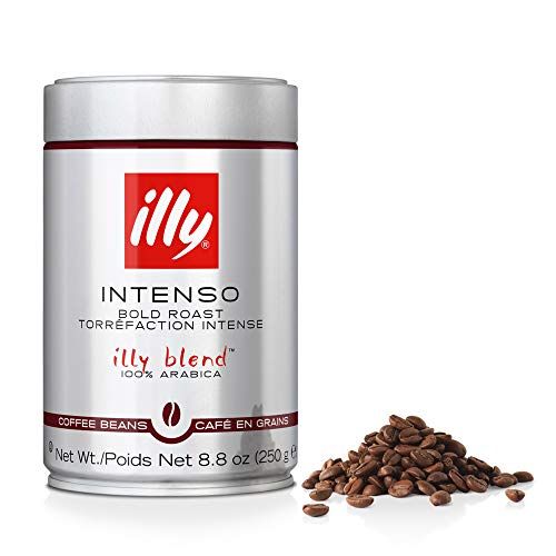 일리 illy Intenso Whole Bean Coffee, Dark Roast, Intense, Robust and Full Flavored With Notes of Deep Cocoa, 100% Arabica Coffee, No Preservatives, 8.8 Ounce (Pack of 1)